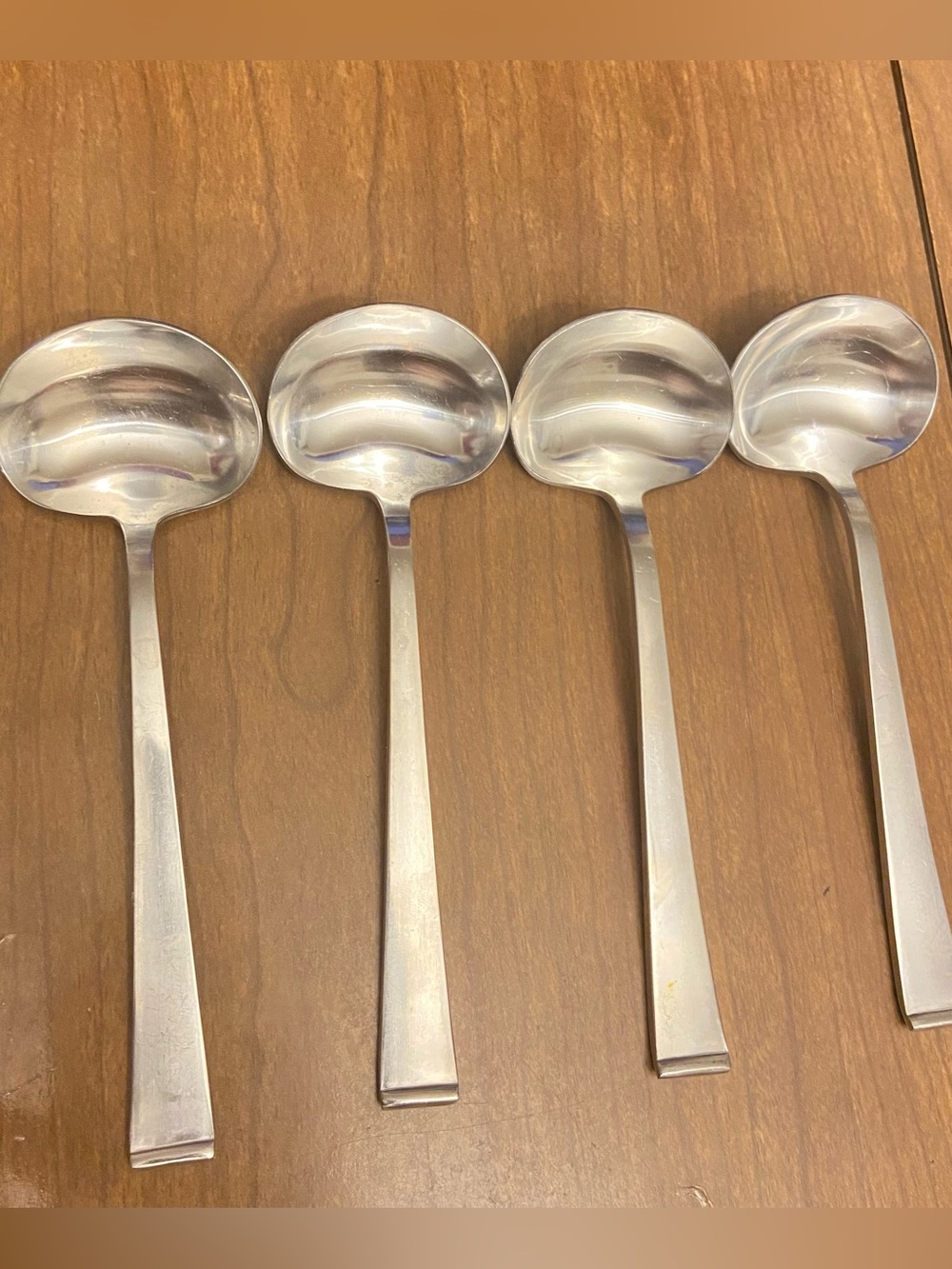 Supreme Cutlery Vintage 18/8 Silver Matte Stainless Steel Ladle Spoons Set of 4.